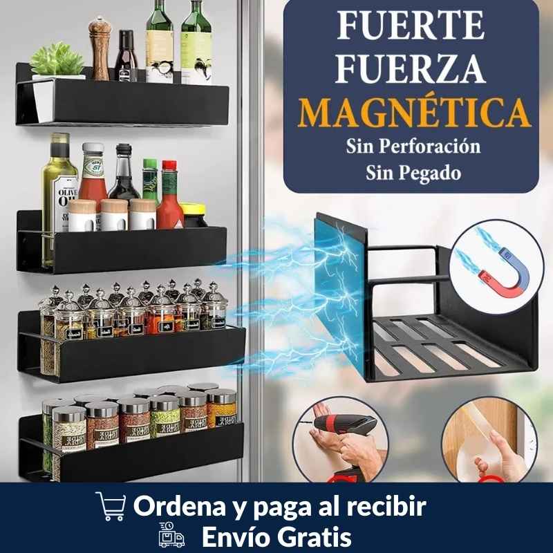 MagniSpice Rack- Incluye 4 repisas magnéticas